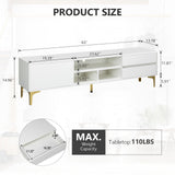 White LED TV Cabinet for Up to 65 Inch TVs Television Entertainment Center TV