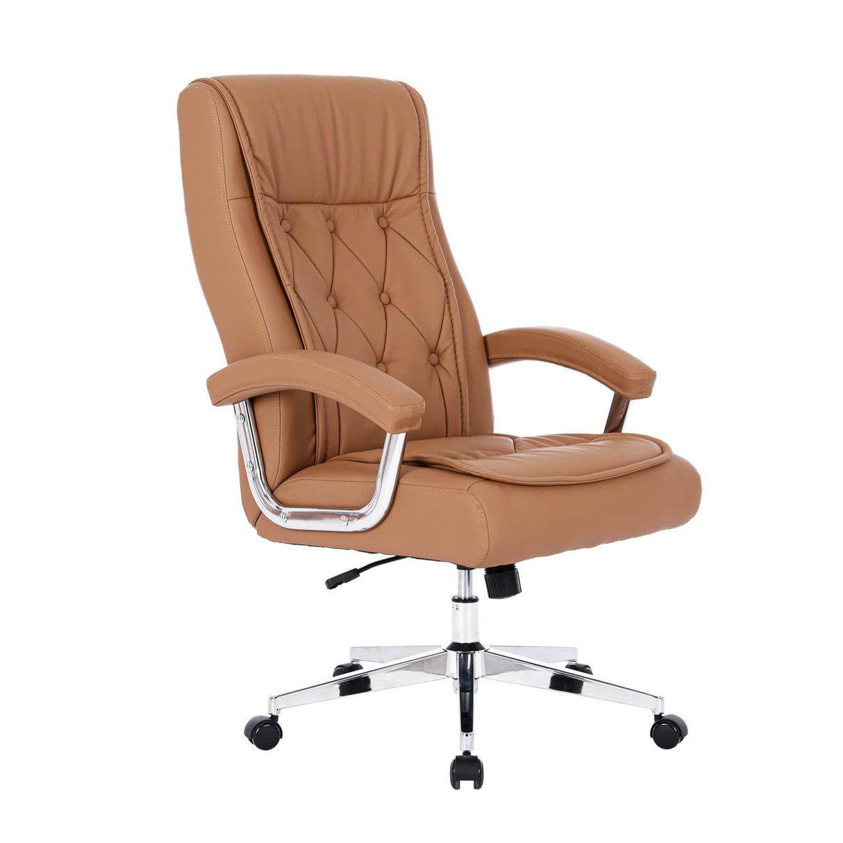 Leather Executive Office Chair with Arms and Wheels, High Back Ergonomic Computer