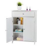 Storage Cabinet with Drawer,White Floor Bathroom Cabinets with Doors and Adjustable Shelf,