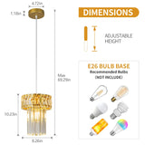 Modern Pendant Light Gold Pendant Lights Crystal Chandeliers Adjustable Pendant Lighting