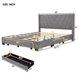 Queen Size Platform Bed with 3 Drawers,