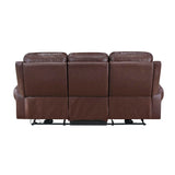 Wall-Hugger Power Double Reclining Sofa, Brown