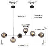 Lighting 6-Light Mid Century Modern Rectangle Sputnik Chandelier