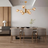 Glass Globe Chandelier Mid Century Modern Pendant Lights Black Ceiling Hanging Light