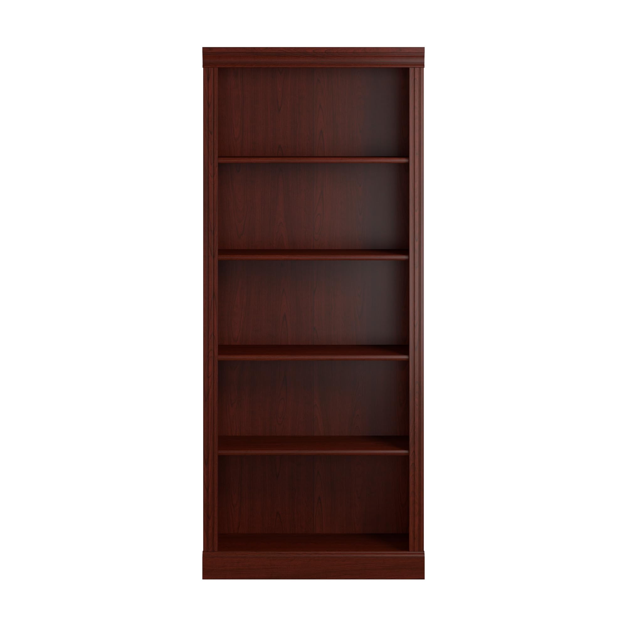 kathy ireland Home by Bush Furniture Bennington 5 Shelf Bookcase, Harvest Cherry (WC65515-03)