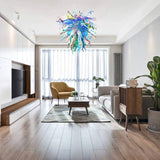 Modern Art Deco Chandelier, Hand Blown Glass Chandeliers, Hanging Pendant Light