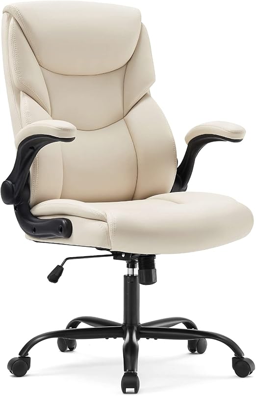 Ergonomic Executive Computer Desk Chairs with Adjustable Flip-up Armrest, Swivel