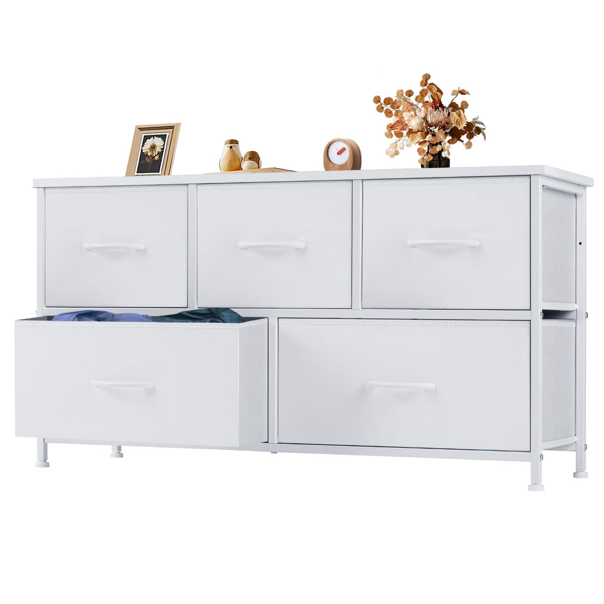 Dresser for Bedroom, Drawer Dresser Organizer Storage with 5 Drawers Short Dresser,