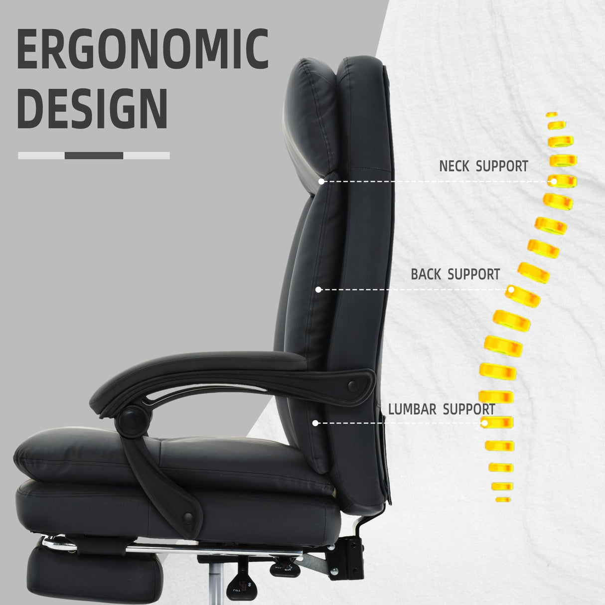 Office Chair, Big High Back PU Leather Computer Chair, Executive Office Chair