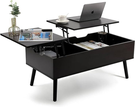 Coffee Table, Lift Top Coffee Table with Separate and Hidden Storage Compartment