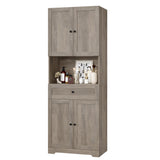 Tall Bathroom Storage Cabinets, Modern Farmhouse Linen Storage Cabinet with 4