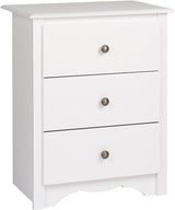 Sonoma Traditional Tall Nightstand Side Table with 3 Drawers,