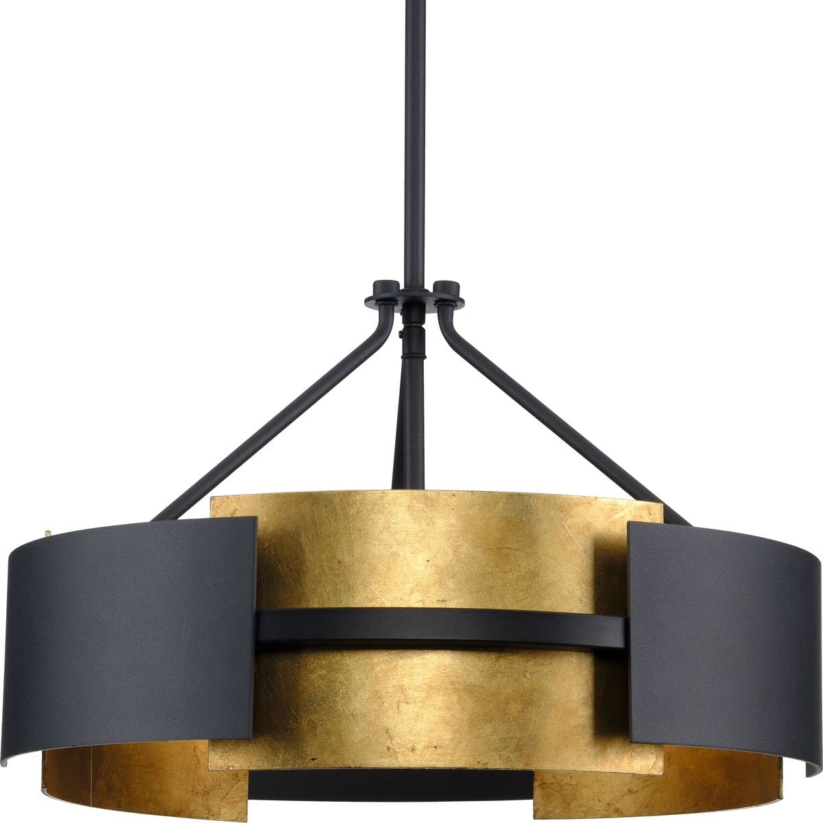 Lowery Three-Light Semi-Flush Ceiling Light in Textured Black