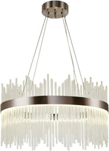 Modern Crystal Chandelier 3-Color Changable LED Chrome Chandelier Round Hanging