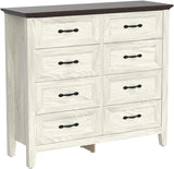 Dresser for Bedroom, 8 Drawer Dresser with Metal Handles, White Chest of Drawers