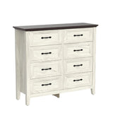 Dresser for Bedroom, 8 Drawer Dresser with Metal Handles, White Chest of Drawers