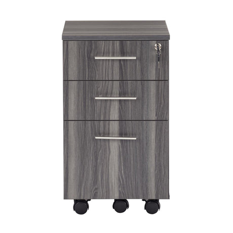 Mayline MNBBFLGS Medina 3-Drawer Lockable Mobile File Cabinet, 26.75"H