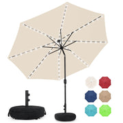 Solar 80 LED 9 ft Patio Umbrella with Sand Bag Umbrella Base