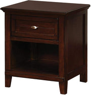 Wooden Nightstand with 1 Drawers & Open Shelf