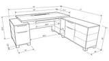Furniture Modern 79" Ford Executive Desk with Right Return and Filing Cabinets - Light Wood