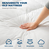 Down Feather Bed Mattress Topper,Down Matress Topper Cover with Straps