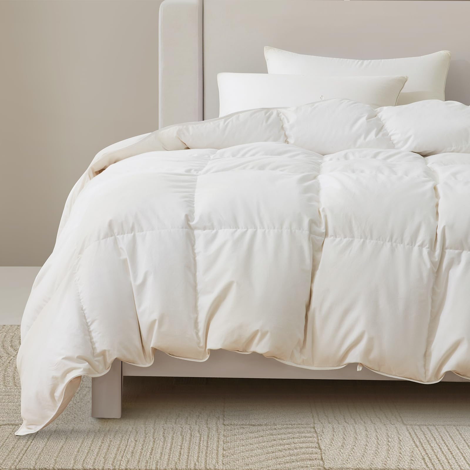 Feather Down Comforter Queen Size, All Season Duvet Insert with 8 Corner Tabs, 100%