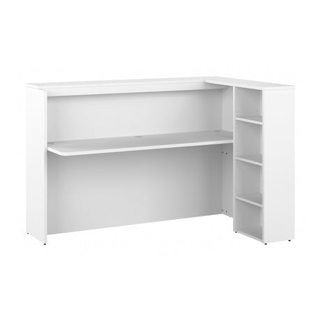 Studio C 72W Reception Desk with Shelves in White