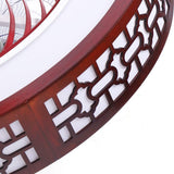 YIYIBYUS 22 Inch Ceiling Fan Lights with Controller Control,Chinese Style Invisible Circle Semi Flush Mount Chandelier Fan for Indoor Kitchen Bathroom Dining Room Garage Hallway Sunroom,Art Dcoration