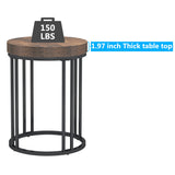 Round End Table, Industrial Side Table Small Accent Table, Metal Circle C Table