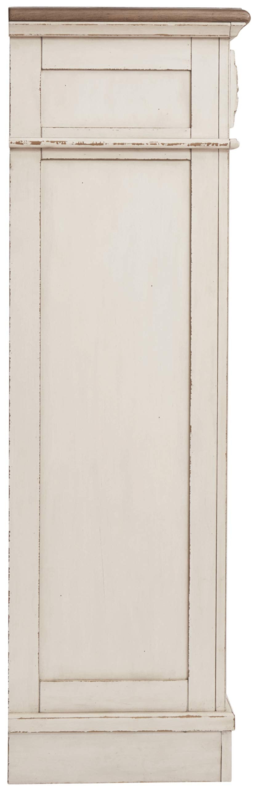 Realyn French Country Two Tone 5 Drawer Chest of Drawers, Chipped White