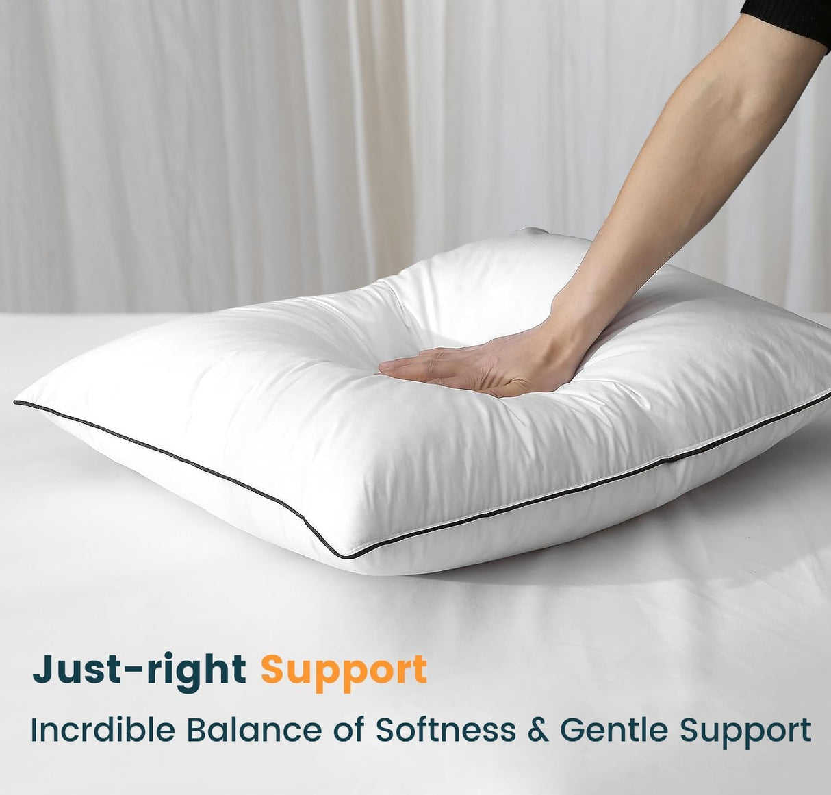 Premium Luxury Goose Down Pillow - Ultra-Soft, Hypoallergenic, Hotel Quality for Optimal Comfort and Support - 1 Pack,King Size (20" x 36")