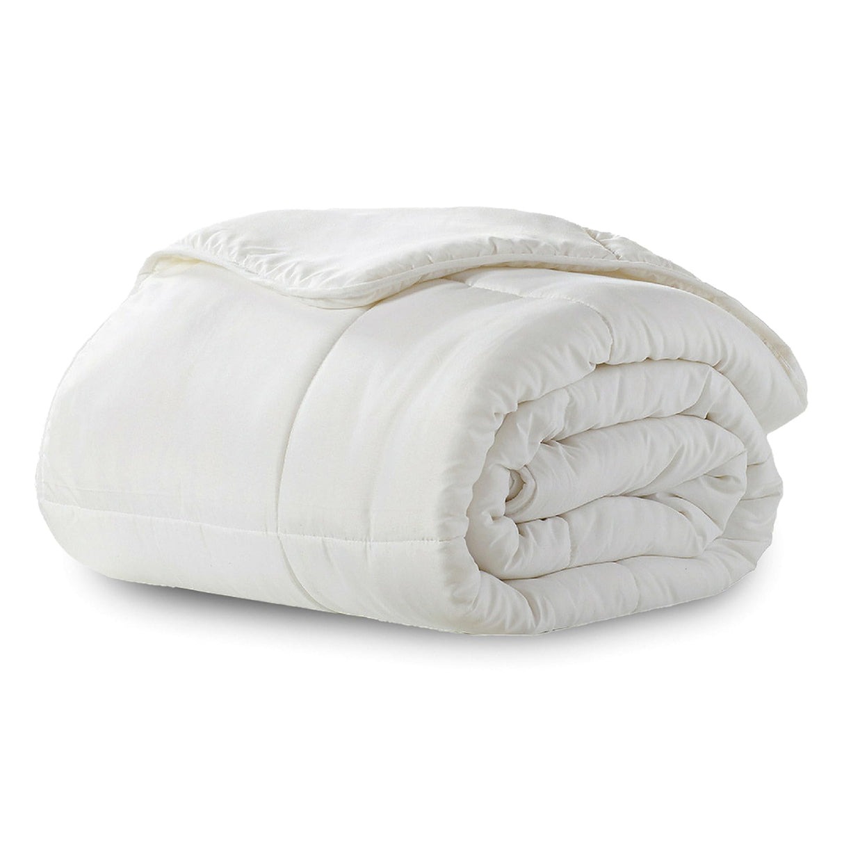 Microfiber Down-Alternative Solid Color Comforter - White - Full/Queen (90"x90")