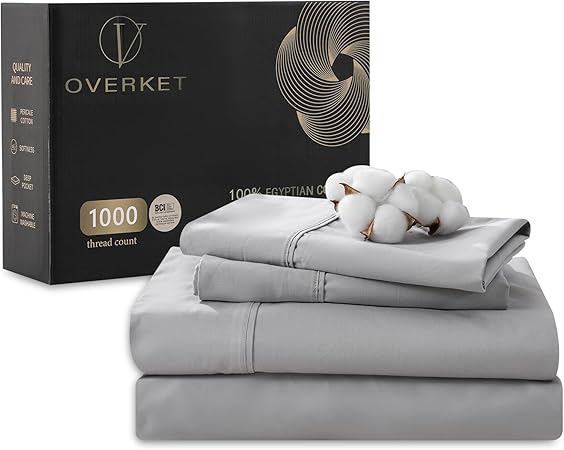 1000 Thread Count Egyptian Cotton Sheets Queen Size Set 100% Cotton