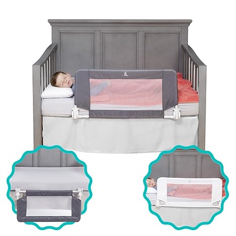 Convertible Crib Bed Rail for Toddlers, Baby with Reinforced Anchor Safety