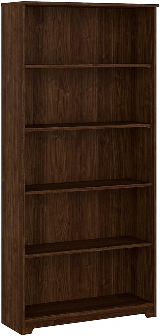 Cabot Tall 5 Shelf Bookcase | Large Open Bookshelf in White | Sturdy Display Cabinet