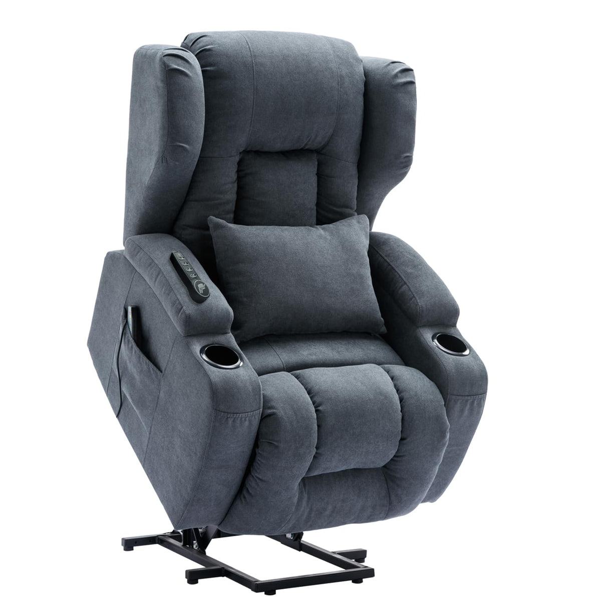 Recliner Chair,Linen Fabric Power Lift Recliner with Heat & Massage,Single Lazy Sofa