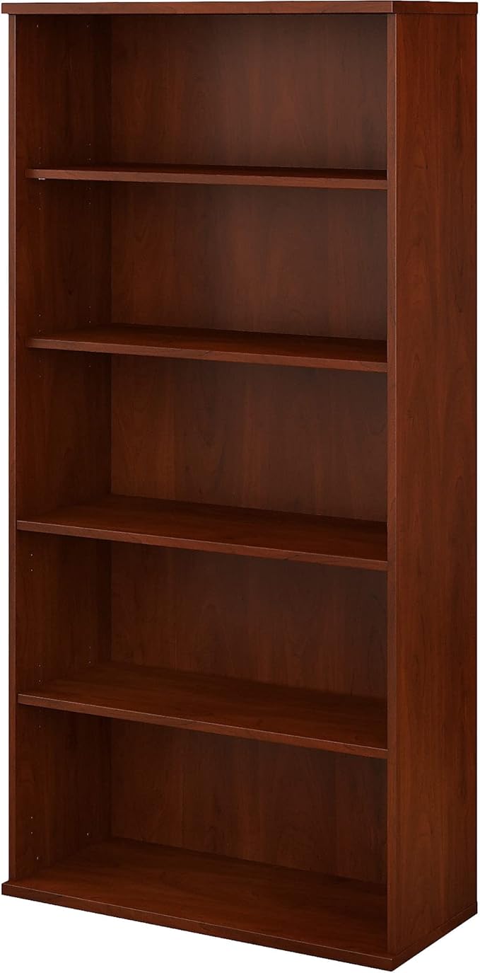 Studio C Tall 5 Shelf Bookcase in White, Large Bookshelf for Home or Professional