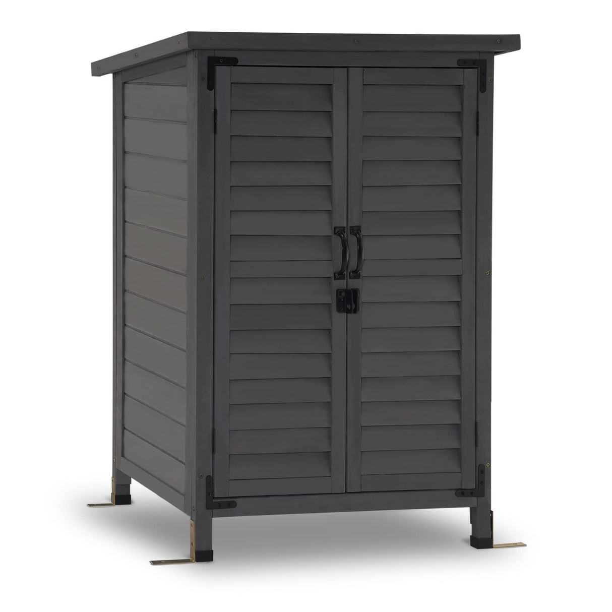 Outdoor Storage Cabinet, Small Storage Shed with Removable Shelf, Wood Garden Shed