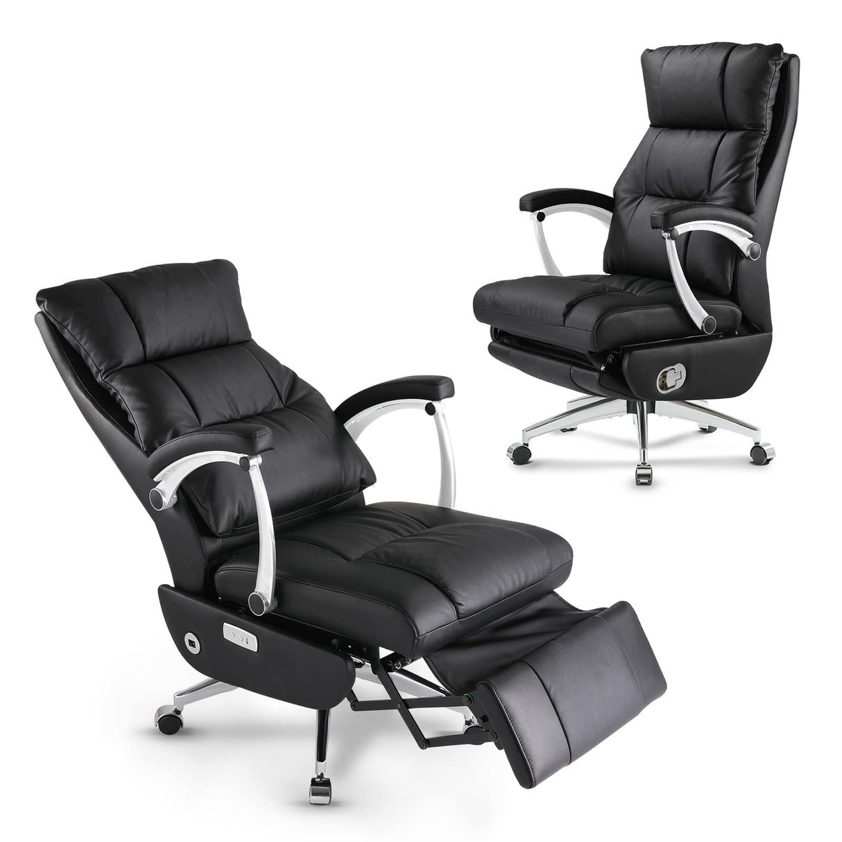 Automatic Executive Office Chair High-Back Electric Reclining Office Chair with Footrest,