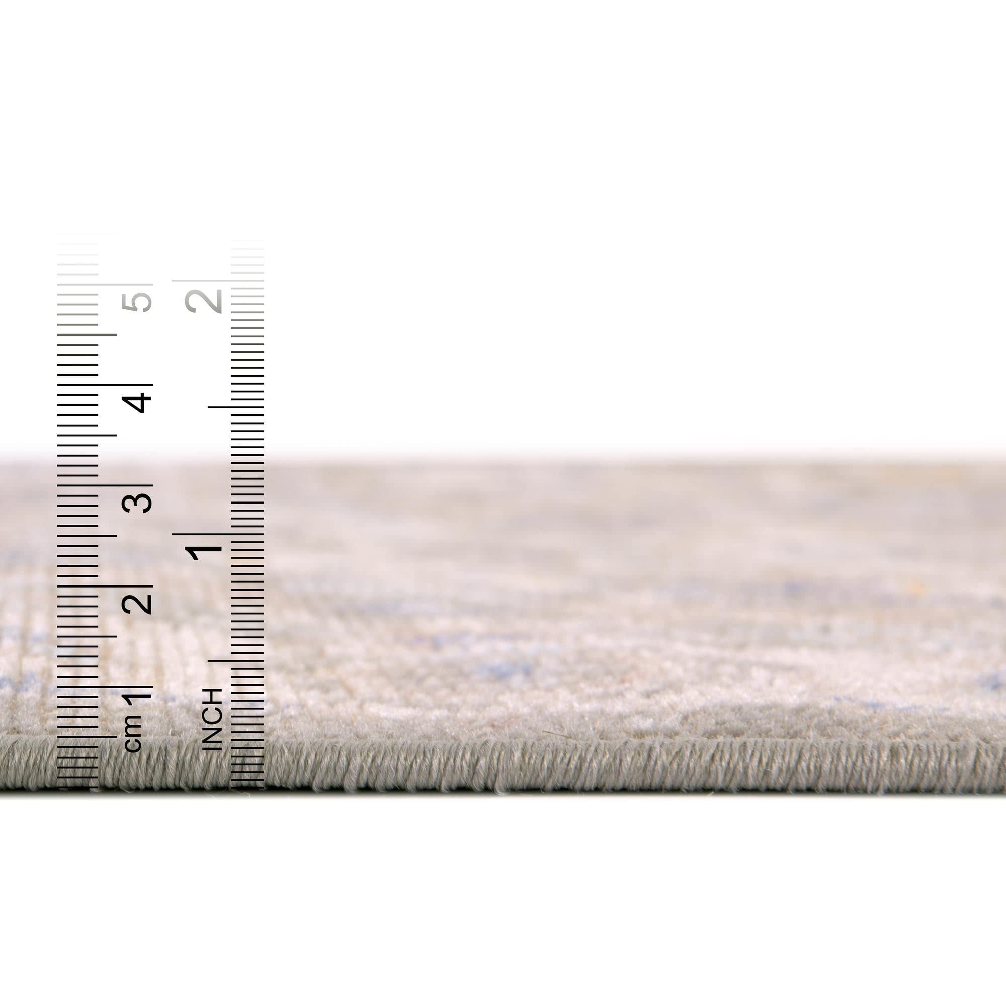 Whitney Collection Traditional Border Area Rug (9' x 12' 0 Rectangular, Cloud Gray)