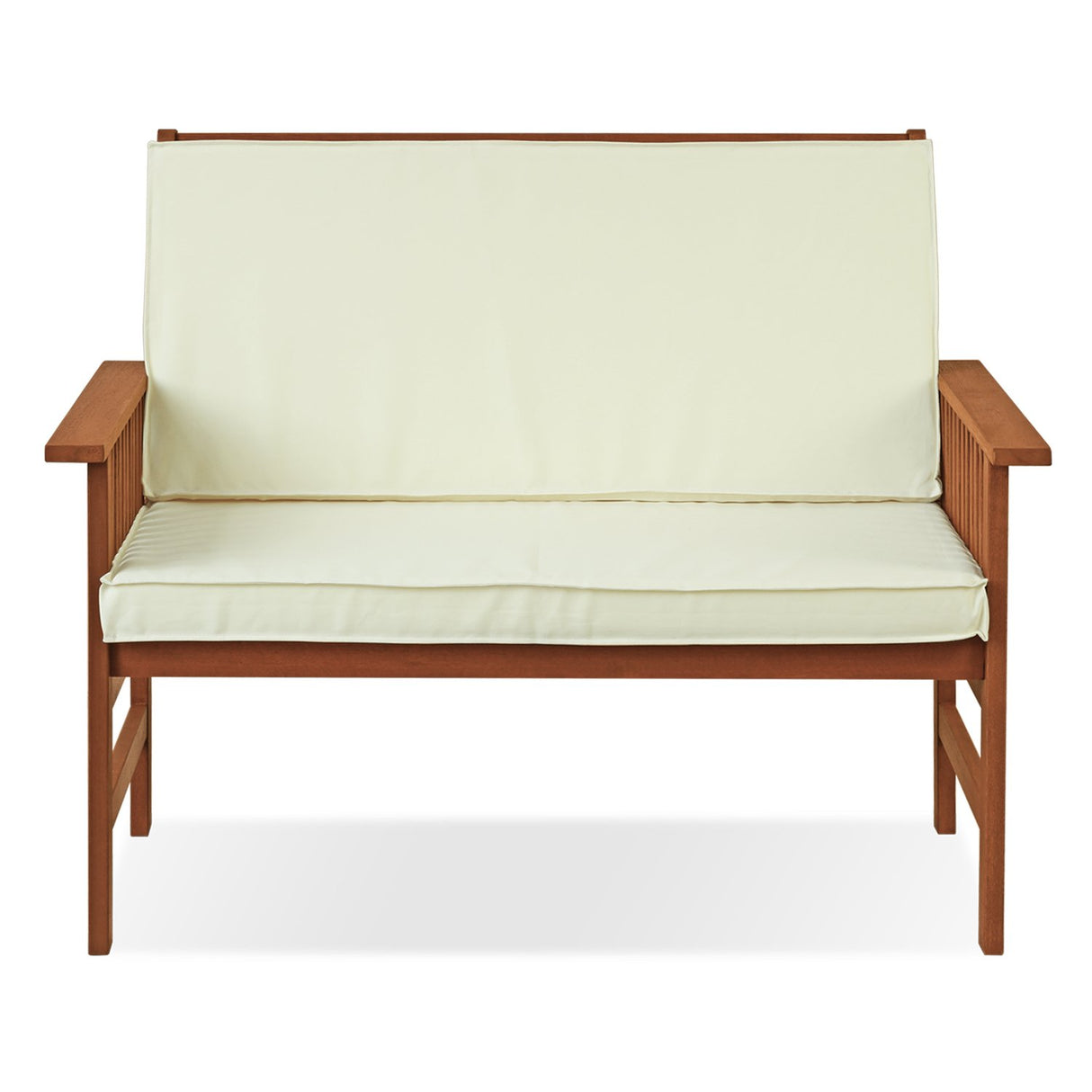 FG17319 Tioman Outdoor Hardwood Patio Furniture Mediterranean Bench with Cushion