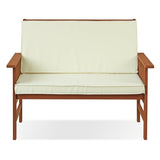FG17319 Tioman Outdoor Hardwood Patio Furniture Mediterranean Bench with Cushion