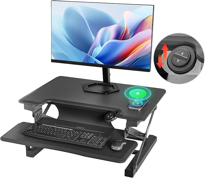 Electric Standing Desk Converter, Sit Stand Desk Converter for Home Office