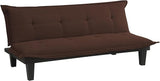 Lodge Convertible Futon Couch Bed with Microfiber Upholstery and Wood Legs, Red