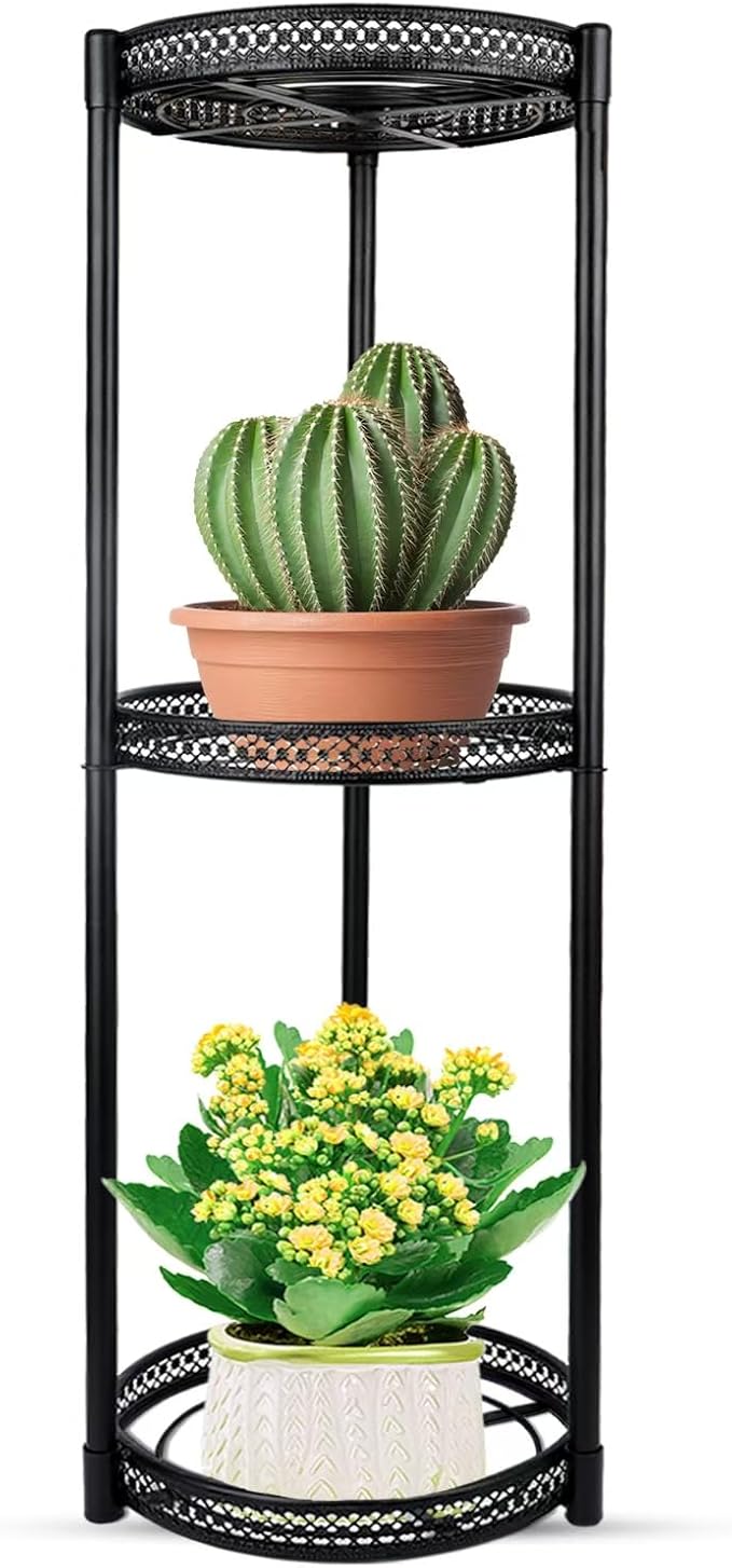 Plant Stand Indoor Outdoor 2 Tier Extra Wide 10.2'', Tall Metal Corner Plant Stands