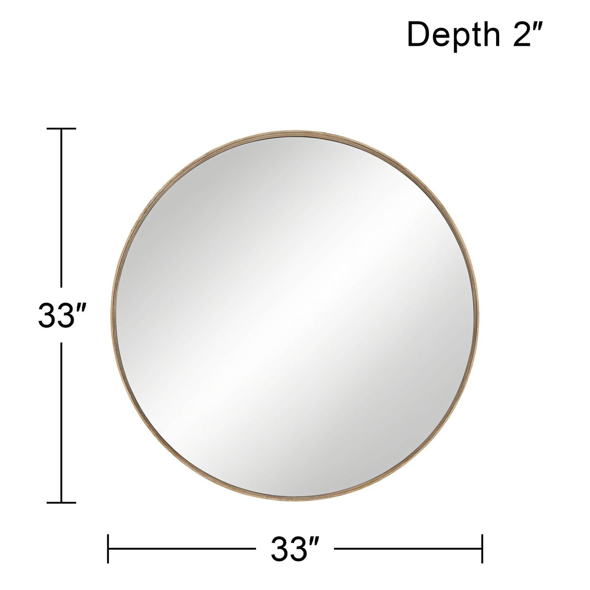 Mystic Matte Natural 33" Round Wall Mirror