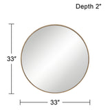 Mystic Matte Natural 33" Round Wall Mirror