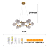 12 Lights Modern Globe Chandelier,Mid Century Gold Bubble Chandelier