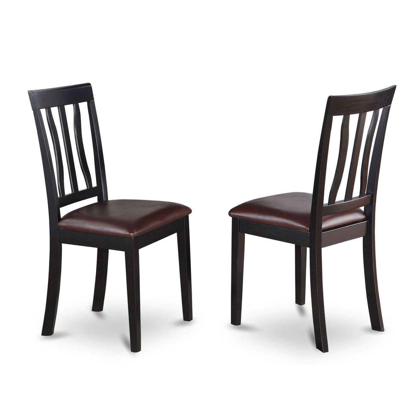 AMAN5-BCH-LC 5 Piece Set for 4 includes a Round Table with Pedestal and 4 Faux Leather Kitchen Dining Chairs, 36x36 Inch