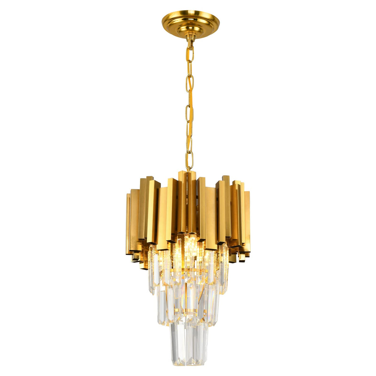 AKDXIRUN Gold Crystal Chandelier 9 Lights Round W22in + 3 Lights Chandelier W12 for Dining Room Living Room Bedroom Kitchen Island